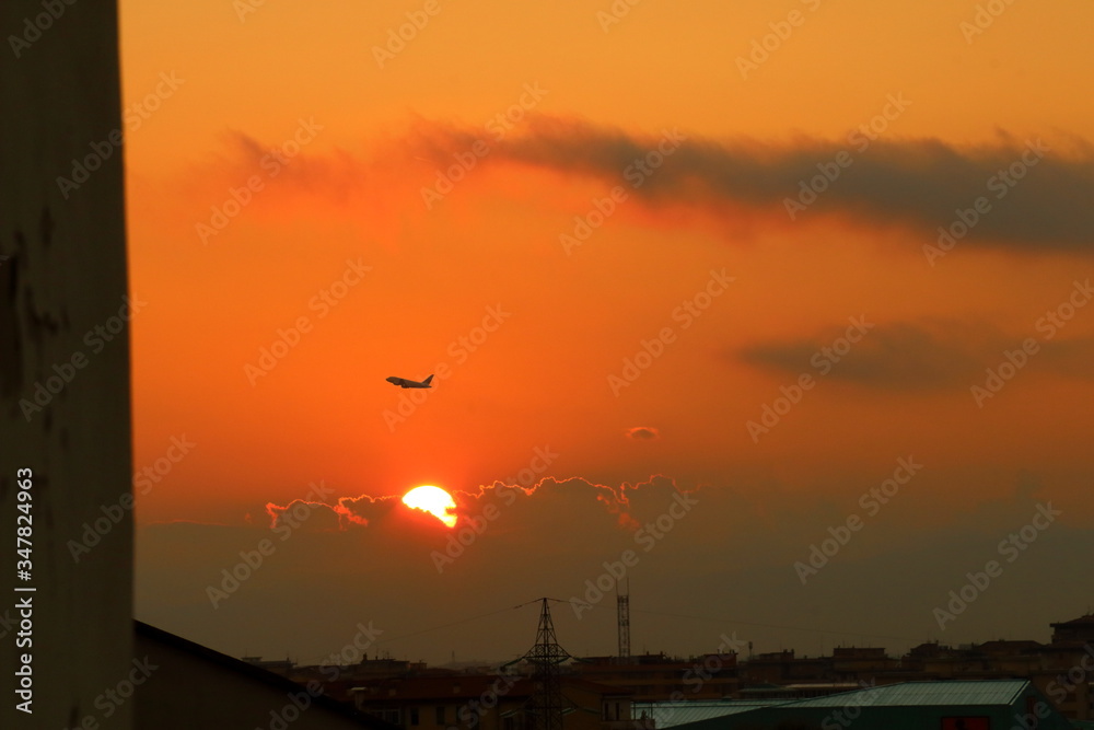 sunset flight