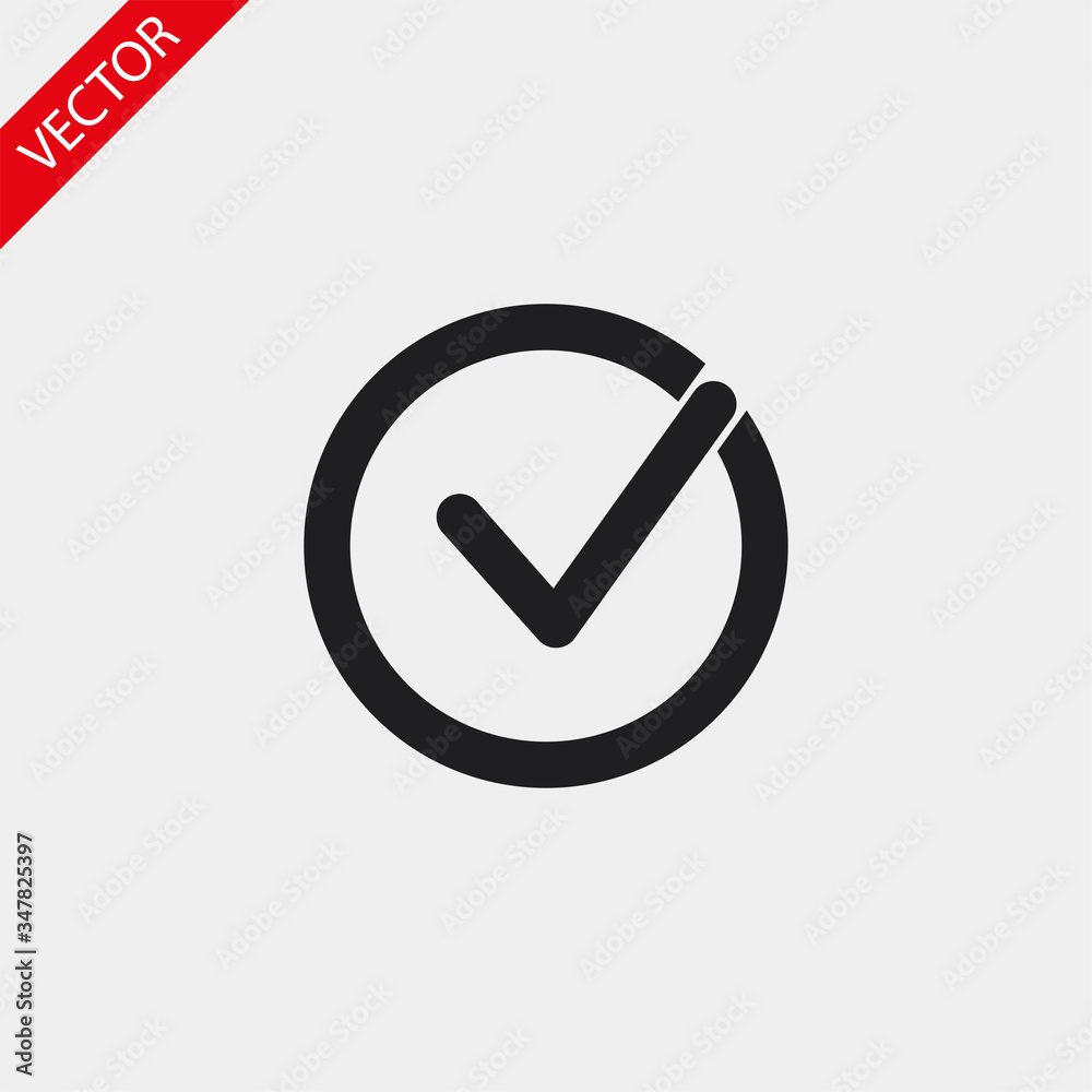 Check mark vector icon , lorem ipsum Flat design Check mark vector icon , lorem ipsum Flat design