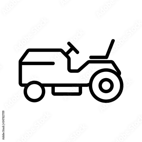 lawn mower machine side view icon vector. lawn mower machine side view sign. isolated contour symbol illustration
