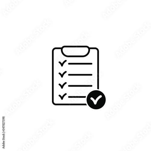 Clipboard with checklist icon, symbol for web site and app design. Vector illstration.