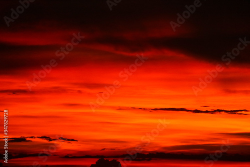 sunset on last light sky silhouette cloud in evening