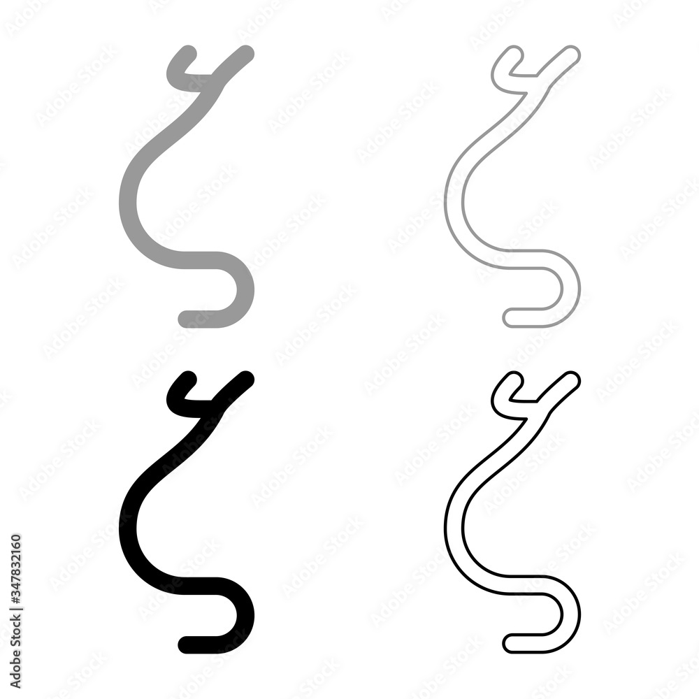 Zeta greek symbol small letter lowercase font icon outline set black grey color vector illustration flat style image Zeta greek symbol small letter lowercase font icon outline set black grey color vector illustration flat style image