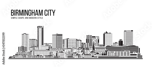 Cityscape Building Abstract Simple shape and modern style art Vector design - Birmingham