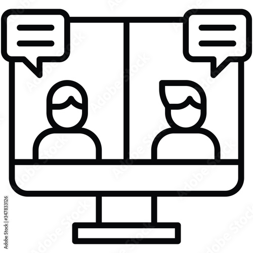 Video conference icon, work from home related
