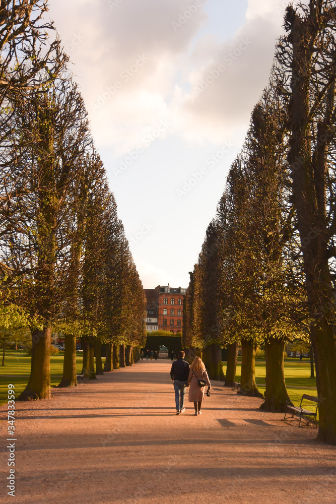 コペンハーゲンの公園の風景。ヨーロッパの景色。View of the garden in Copenhagen, Denmark in spring time コペンハーゲンの公園の風景。ヨーロッパの景色。View of the garden in Copenhagen, Denmark in spring time