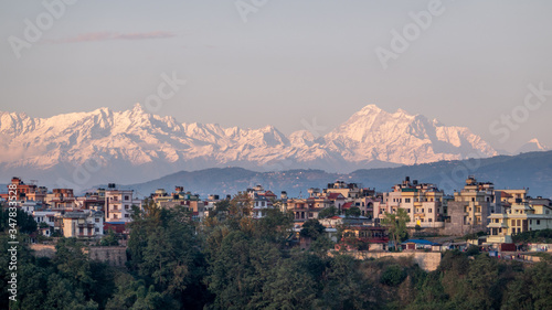 The Himalaya Mountains at Sunset in Kathmandu