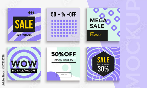 Sale banner layout design. Set of social media web banners for shopping, sale, product promotion.