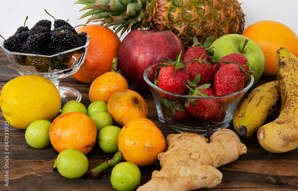 A compilation of fruits, an interpretation to vegan healthy nutrition