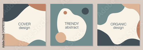 Vector set of minimal fluid organic shapes, abstract background