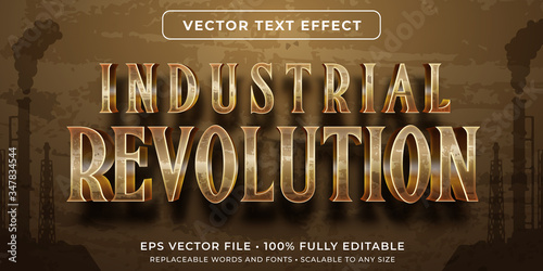 Editable text effect - industrial revolution vintage style