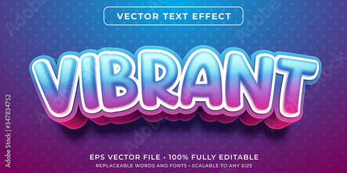 Editable text effect - vibrant color cartoon style