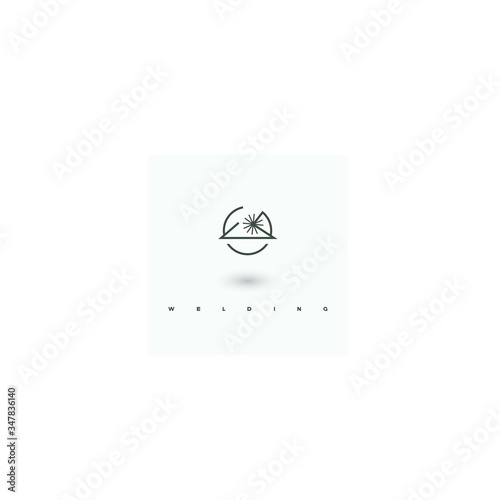 
illustration consisting of an image of the welding process in the form of a symbol or logo