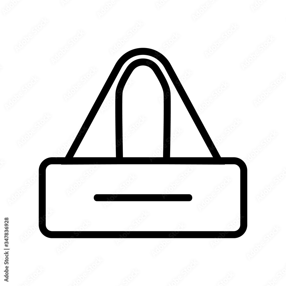 long square bag with two handles icon vector. long square bag with two handles sign. isolated contour symbol illustration long square bag with two handles icon vector. long square bag with two handles sign. isolated contour symbol illustration