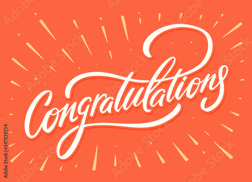 Congratulations. Greeting card. Vector lettering.