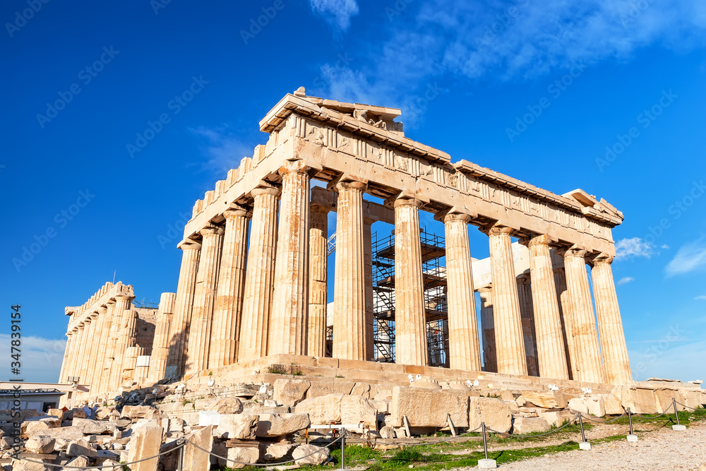 Parthenon temple in sunny day.