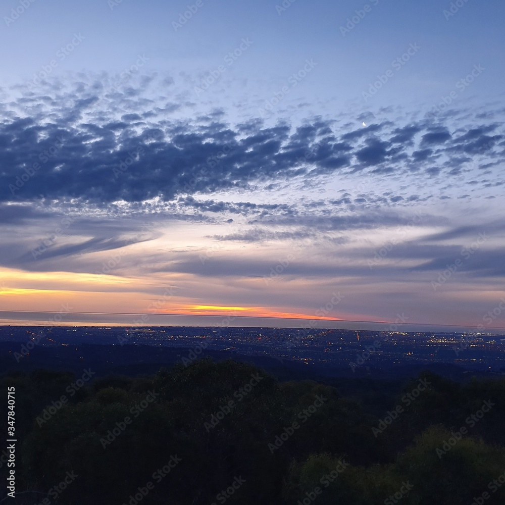 sunset over the mountains