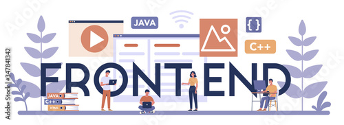 Frontend typographic header concept. Website interface design improvement.