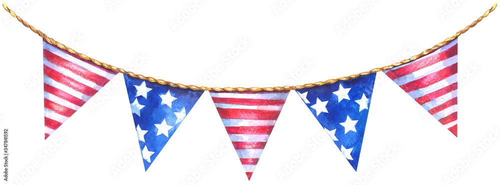 Obraz premium America triangle flag garland