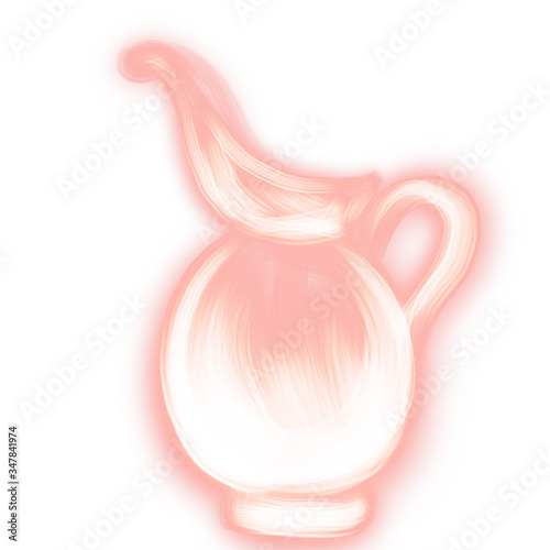 orange jug with spout and handle