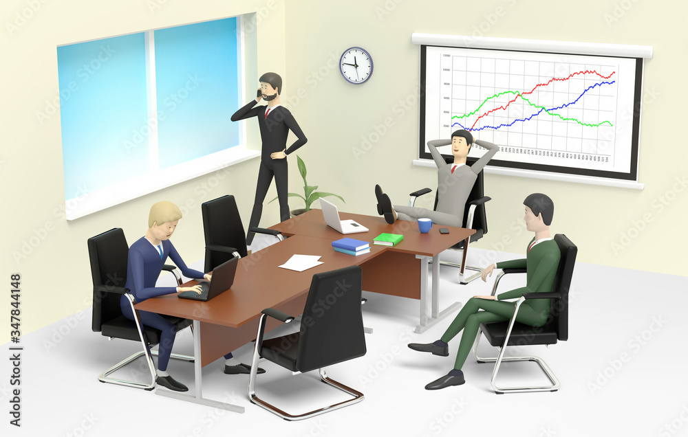 Business meeting in the office. 3D illustration Business meeting in the office. 3D illustration