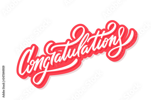 Congratulations. Greeting card. Vector lettering.