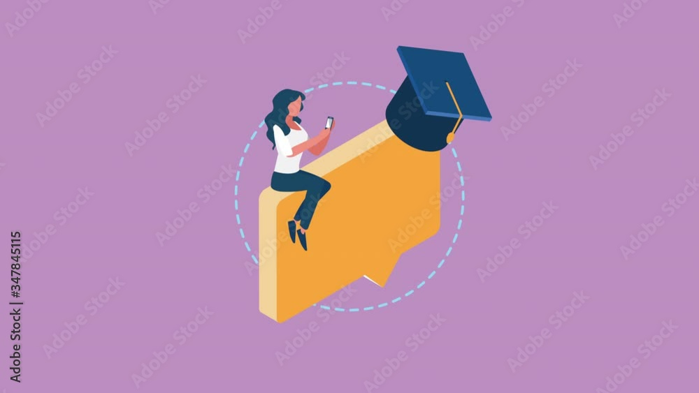 education online with female student using smartphone education online with female student using smartphone