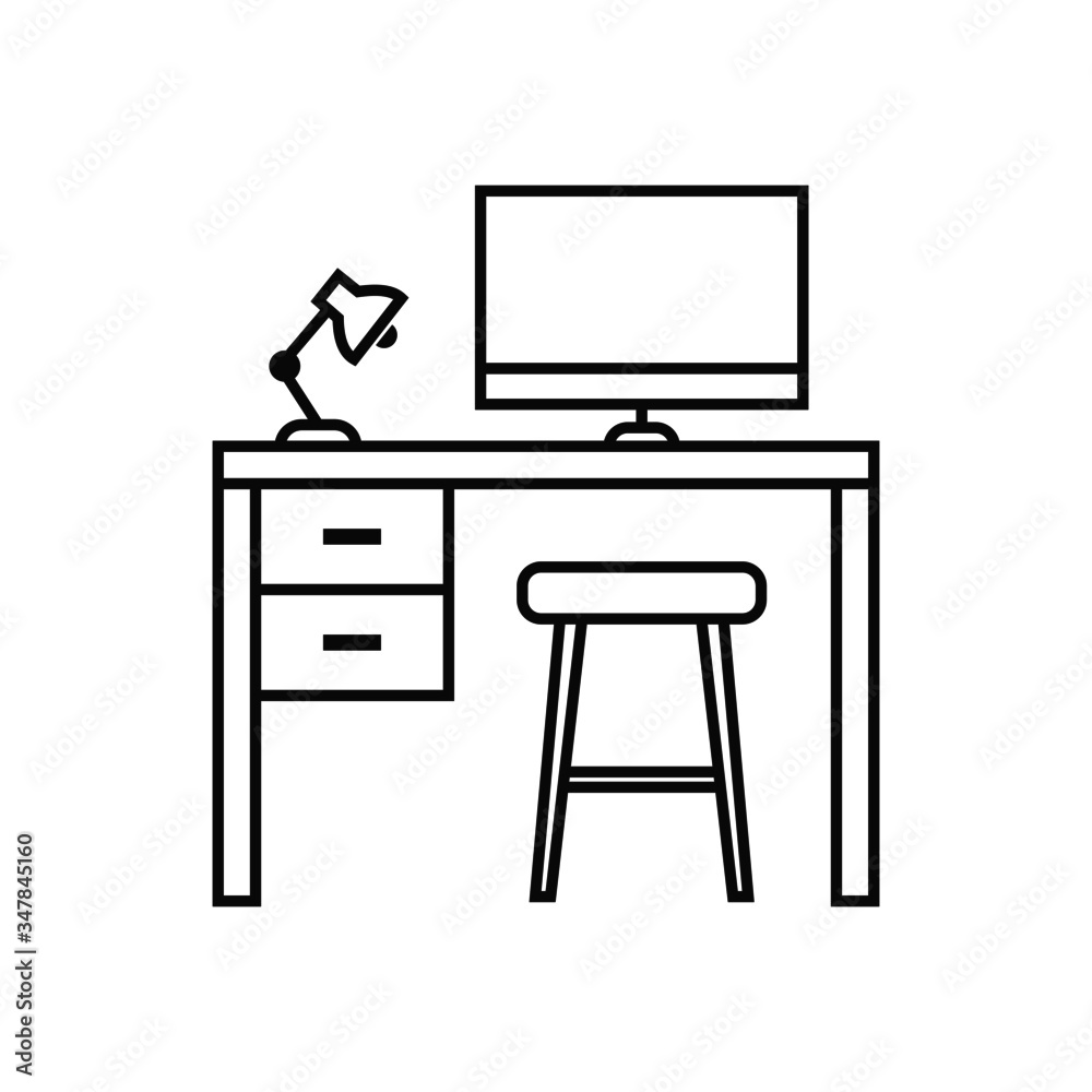 vector illustration of work table isolated icon vector illustration of work table isolated icon