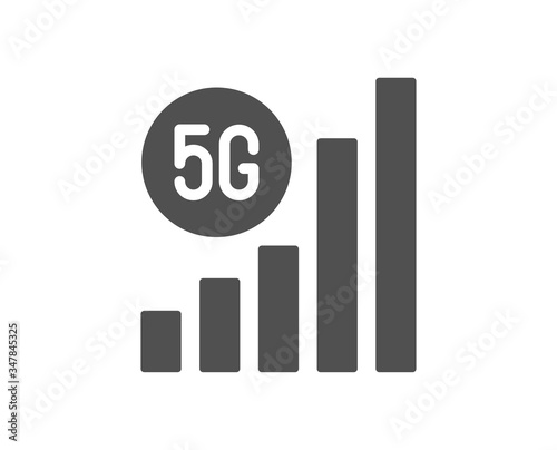 5g wifi signal quality icon. Wireless technology sign. Mobile internet symbol. Classic flat style. Quality design element. Simple 5g wifi icon. Vector