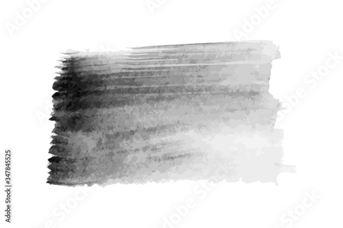 Grunge black water color texture stripe brush on white background