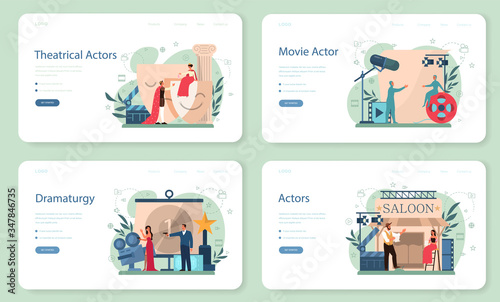 Actor and actress concept set. Idea of creative people and profession.