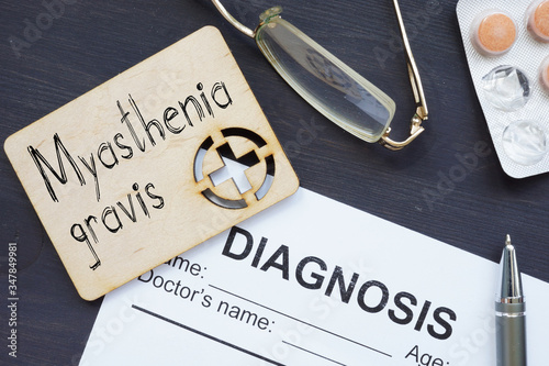 Myasthenia gravis is shown on the conceptual medical photo photo