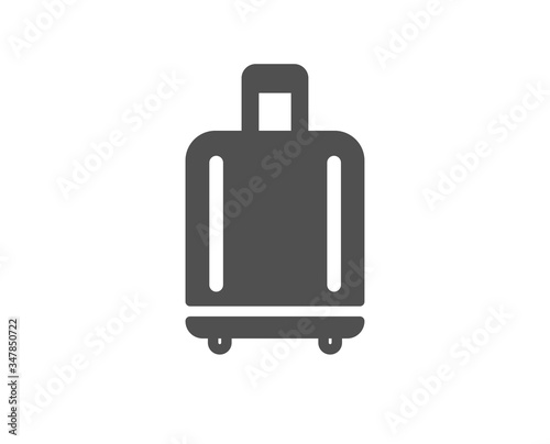 Airport baggage reclaim icon. Airplane luggage sign. Flight checked bag symbol. Classic flat style. Quality design element. Simple baggage reclaim icon. Vector