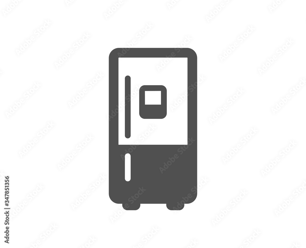 Refrigerator with ice maker icon. Fridge sign. Freezer storage symbol. Classic flat style. Quality design element. Simple refrigerator icon. Vector Refrigerator with ice maker icon. Fridge sign. Freezer storage symbol. Classic flat style. Quality design element. Simple refrigerator icon. Vector