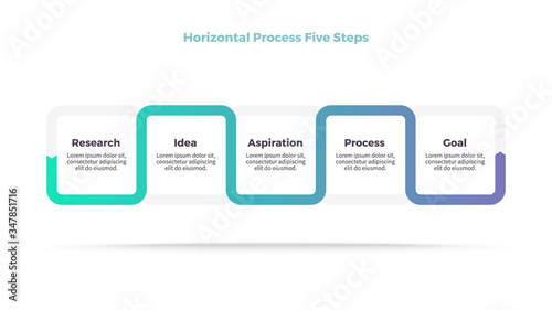 Business infographic. Arrow chart with 5 options. Vector template.