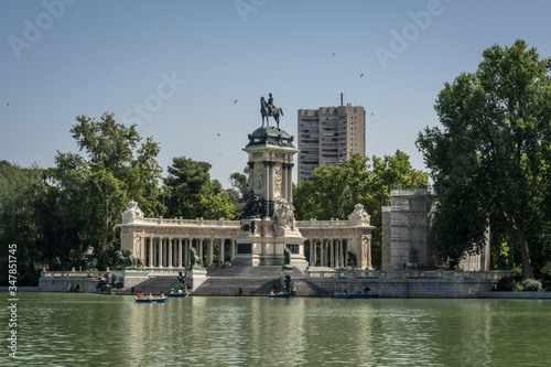 Monument of King Alfonso XII in Parque del Buen Retiro Madrid