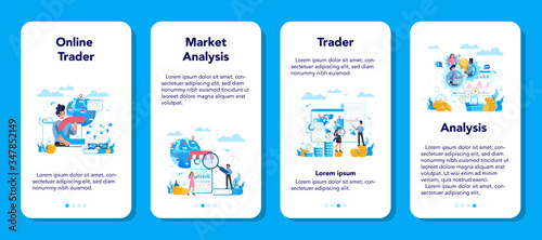 Trendwatcher mobile application banner set. Specialist in tracking photo