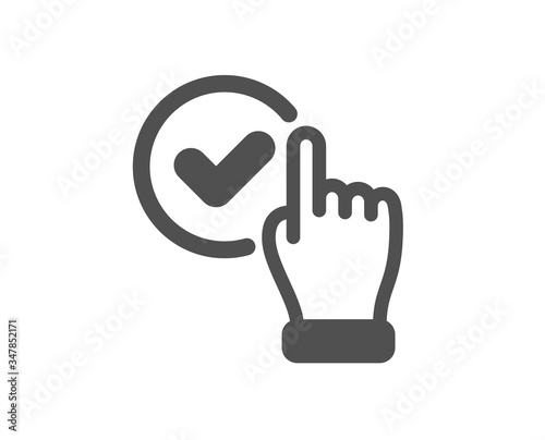 Checkbox icon. Approve sign. Confirmed click symbol. Classic flat style. Quality design element. Simple checkbox icon. Vector