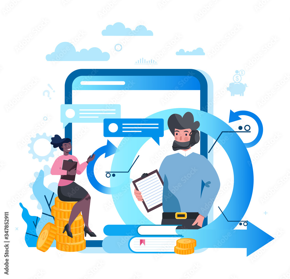 Tax consultant service platform on differernt device concept. Tax consultant service platform on differernt device concept.