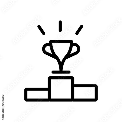 pedestal champion cup icon vector. pedestal champion cup sign. isolated contour symbol illustration