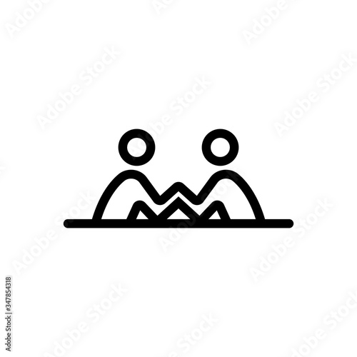 arm wrestling people icon vector. arm wrestling people sign. isolated contour symbol illustration