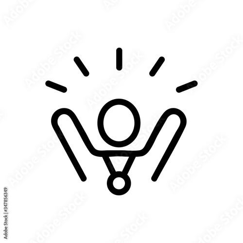 rejoicing winner with hands up icon vector. rejoicing winner with hands up sign. isolated contour symbol illustration