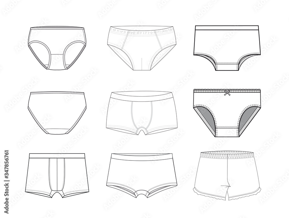 Women bikini style underwear vector illustration Women bikini style underwear vector illustration
