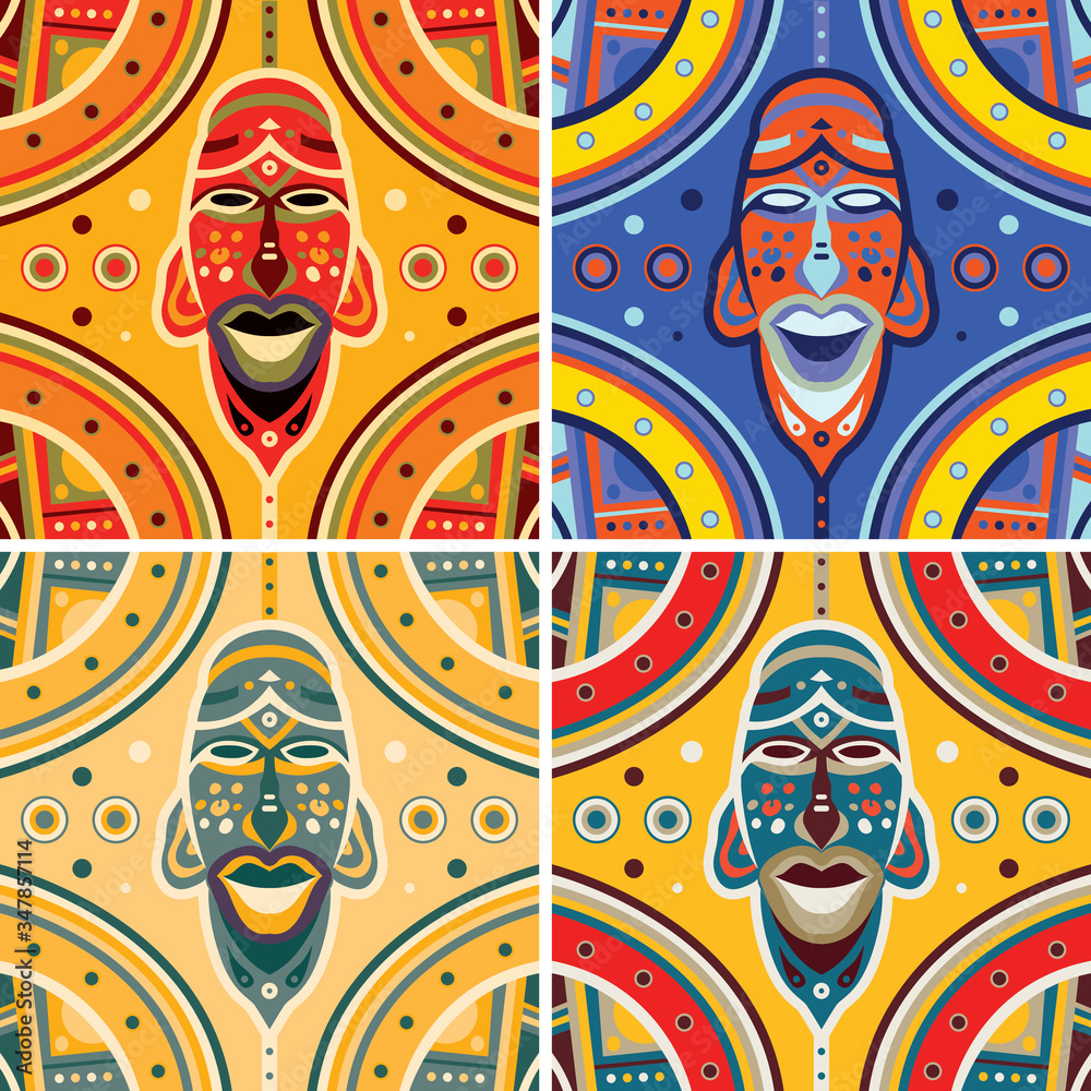 African Mask Pattern Art (Vector Art)