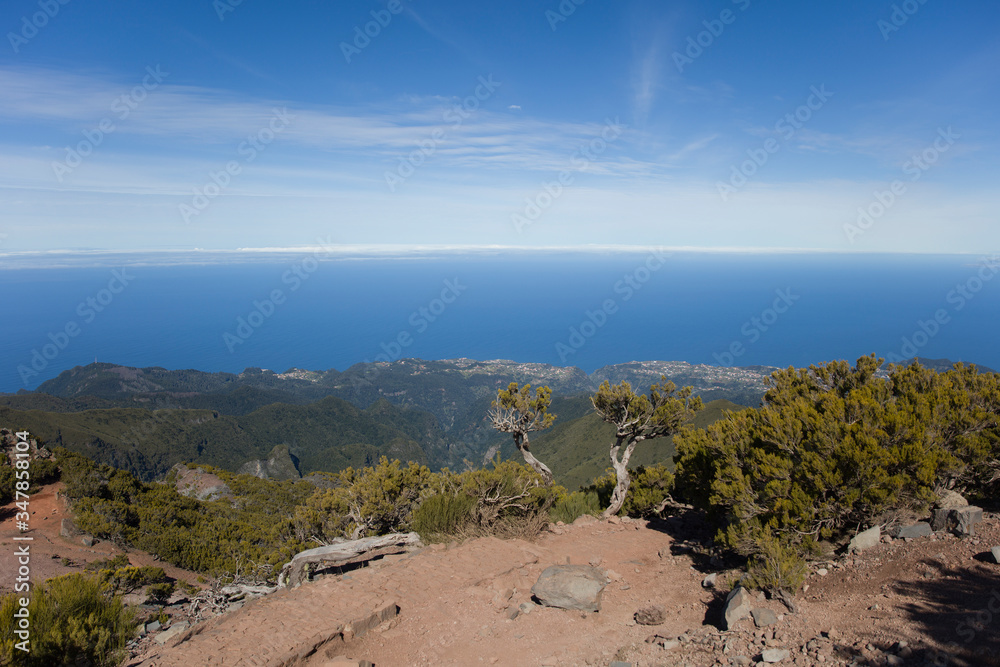 Mountain peak Pico Ruivo at Madeira island, Portugal Mountain peak Pico Ruivo at Madeira island, Portugal