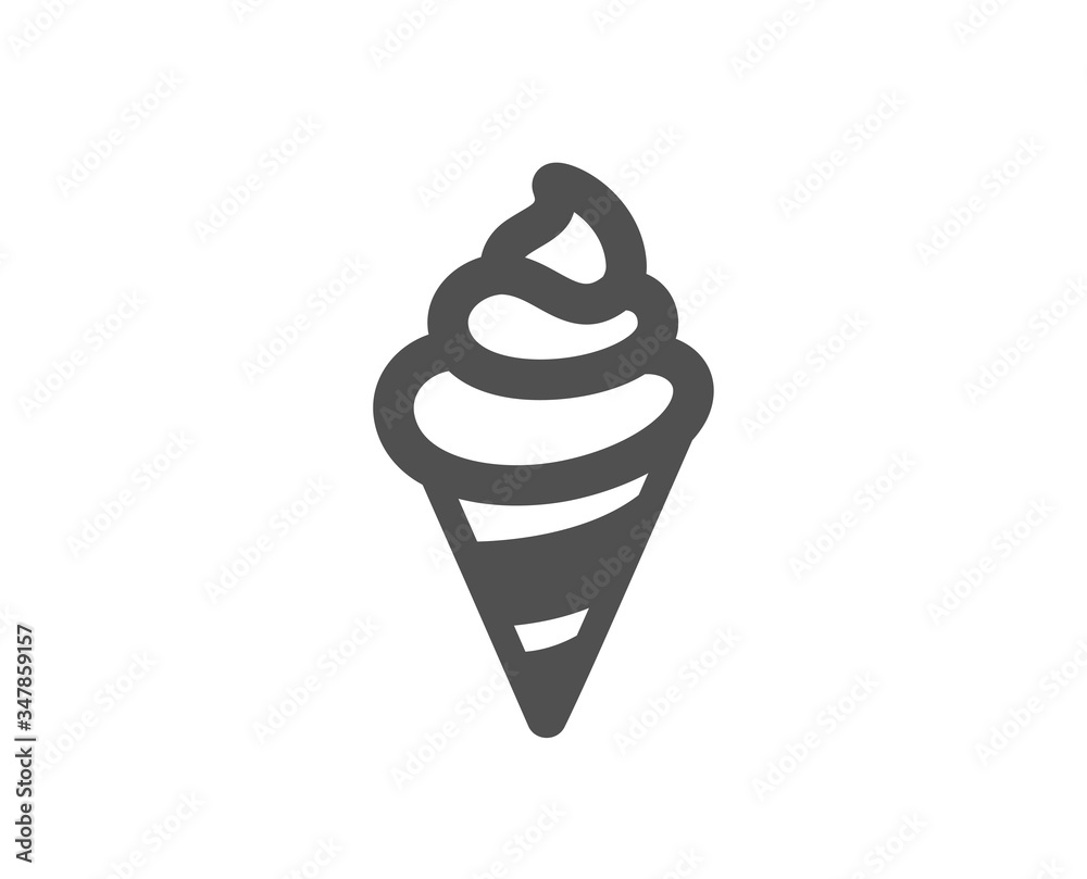 Ice cream icon. Vanilla sundae cone sign. Frozen summer dessert symbol. Classic flat style. Quality design element. Simple ice cream icon. Vector Ice cream icon. Vanilla sundae cone sign. Frozen summer dessert symbol. Classic flat style. Quality design element. Simple ice cream icon. Vector