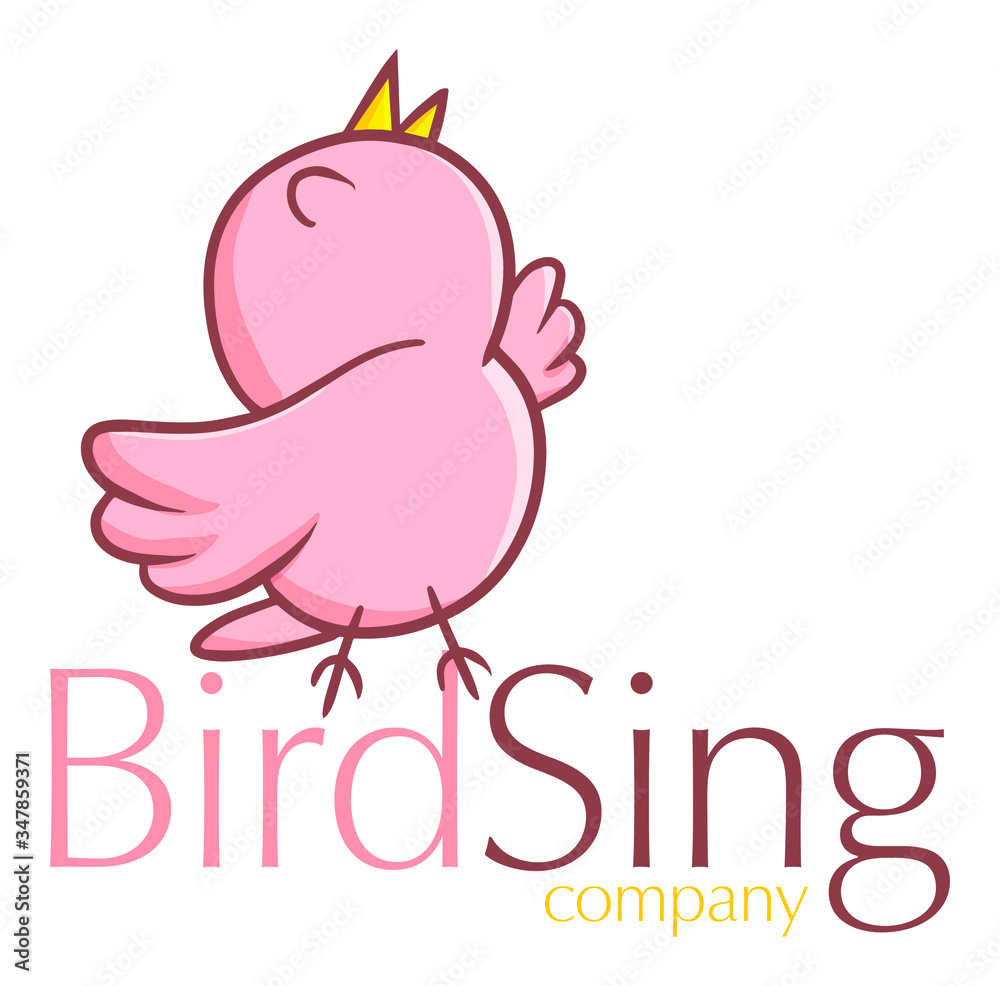 Fototapeta premium Cute and funny logo for BirdSing store or company