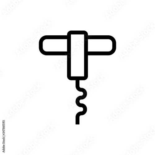 corkscrew for opening bottles icon vector. corkscrew for opening bottles sign. isolated contour symbol illustration