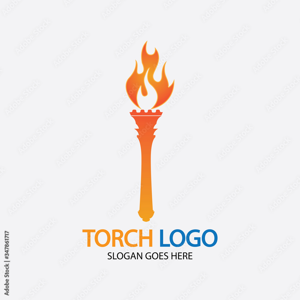 Torch vector icon illustration design template Torch vector icon illustration design template