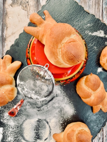 Homemade bread with jam