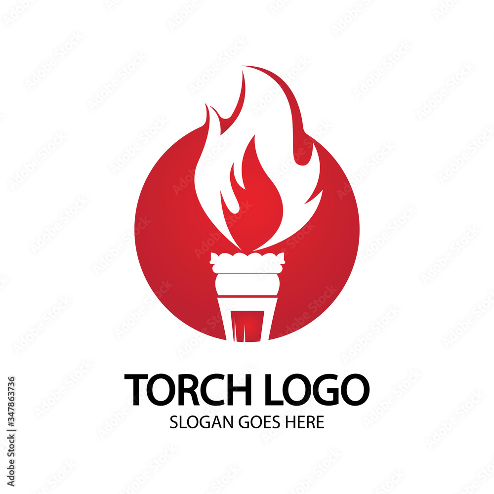 Torch vector icon illustration design template Torch vector icon illustration design template